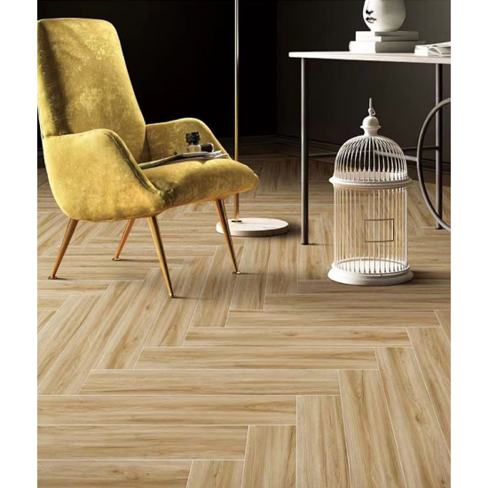 Full-body Straight-edge Wood Grain Tile - Birch Wood Grain Floor Porcelain Tile