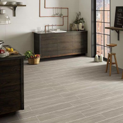 Full-body Straight-edge Wood Grain Tile - Warm Medium Gray Wood Grain Floor Porcelain Tile