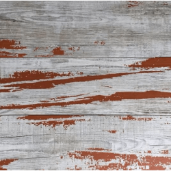 Wooden Floor Tile Series - Distressed Red and White Scratch Style Wood Grain Ceramic Tile